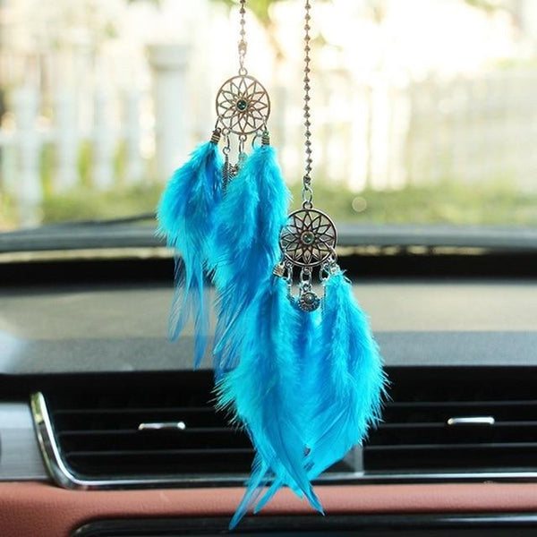 Car Pendant Accessories Hand-woven Pendant Feather Dream Catcher Interior Decoration Pendant Style Home Wall Decoration Feather