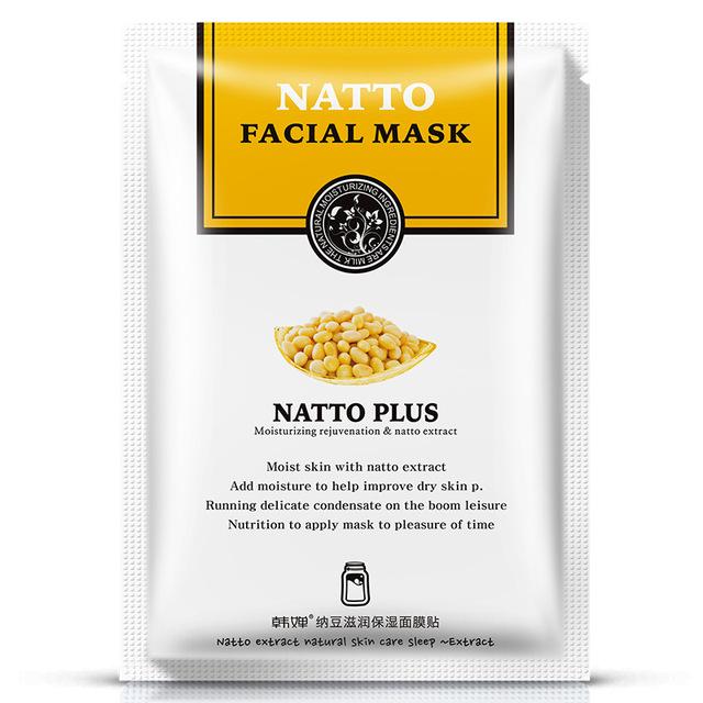 HanChan 1Pcs Natto Extract Face Mask Fresh milk extract Facial Masks Moisturizing anti acne aging whitening Skin Care Mask