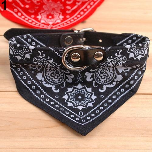 Fashion Adjustable Pet Dog Cat Bandana Scarf Collar Leather Printed Neckerchief Pet Ties Pet Supplies For Chihuahua Puppy Pet