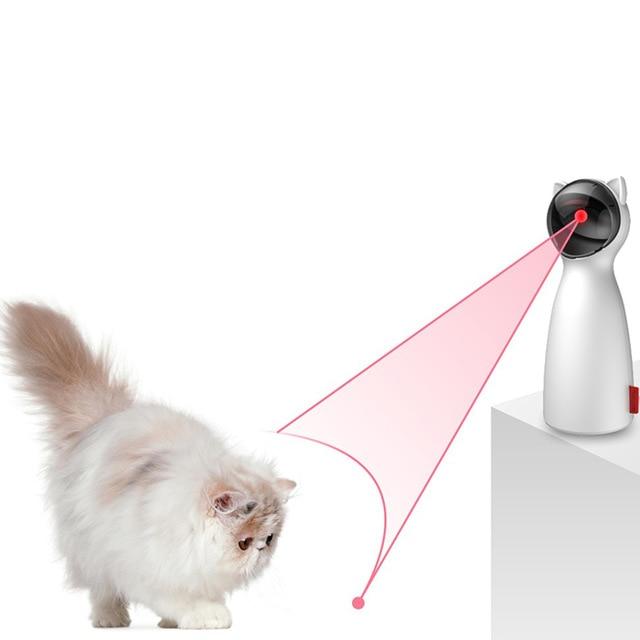 Creative Cat Pet LED Laser Funny Toy  Smart Automatic Cat Exercise Training Entertaining Toy Multi-Angle Adjustable USB Charge