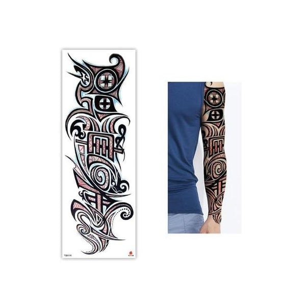 Full Flower Temporary Tattoo Sticker Arm Fake Tattoo Sticker Skull Lion Dragon Body Paint Waterproof Transfer Fake Tattoo Sleeve