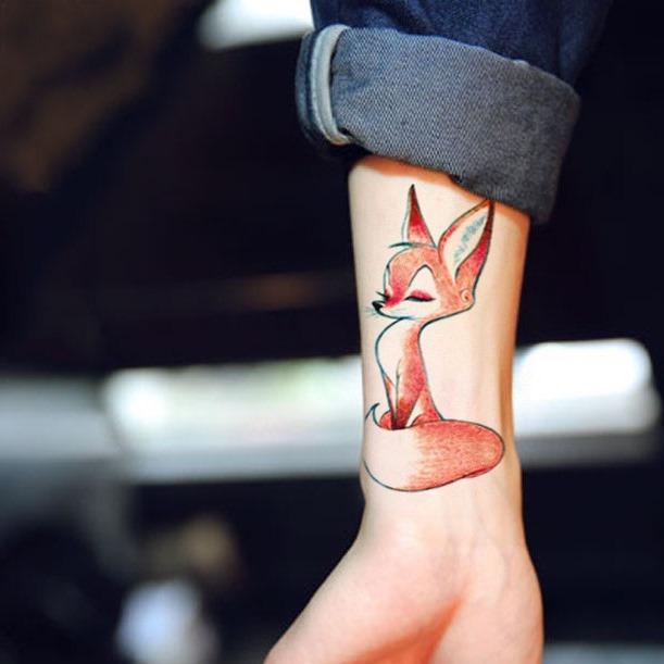 Waterproof Temporary Tattoo cute squirrel fox dog snake animal tatto stickers flash tatoo fake tattoos for girl women lady 4