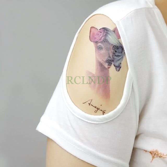 Waterproof Temporary Tattoo cute squirrel fox dog snake animal tatto stickers flash tatoo fake tattoos for girl women lady 4