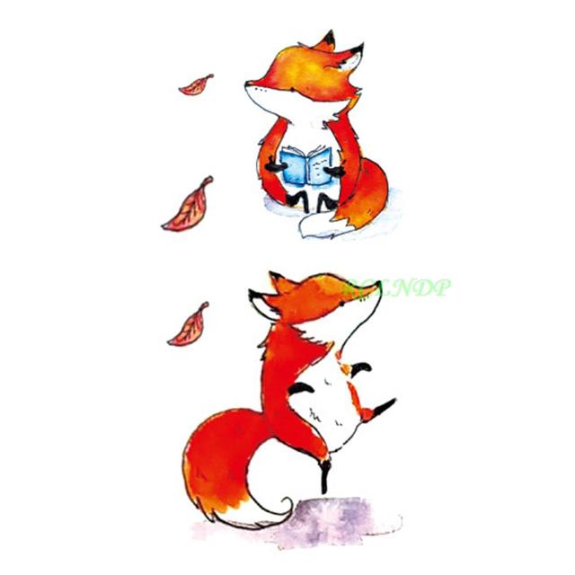 Waterproof Temporary Tattoo cute squirrel fox dog snake animal tatto stickers flash tatoo fake tattoos for girl women lady 4