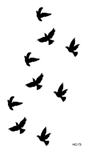 Free Shipping New 2019 Classic Black Tattoo Waterfproof Fake Temporary Tattoo Sticker Body Cat Star Infinity Bird Tattoo Small