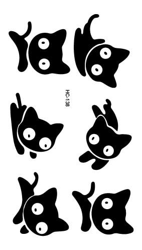 Free Shipping New 2019 Classic Black Tattoo Waterfproof Fake Temporary Tattoo Sticker Body Cat Star Infinity Bird Tattoo Small