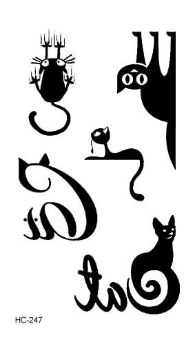 Free Shipping New 2019 Classic Black Tattoo Waterfproof Fake Temporary Tattoo Sticker Body Cat Star Infinity Bird Tattoo Small