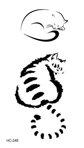 Free Shipping New 2019 Classic Black Tattoo Waterfproof Fake Temporary Tattoo Sticker Body Cat Star Infinity Bird Tattoo Small
