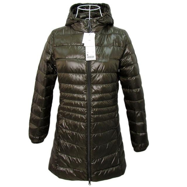 BOoDinerinle Ultra Light Down Jacket Women Long Down Coat Ultra Thin Down Jacket Woman Hooded Duck Down Jacket Women Winter Coat