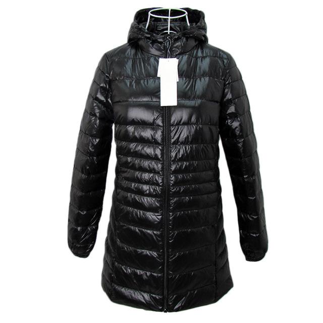 BOoDinerinle Ultra Light Down Jacket Women Long Down Coat Ultra Thin Down Jacket Woman Hooded Duck Down Jacket Women Winter Coat