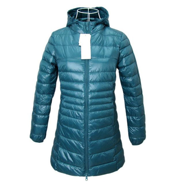 BOoDinerinle Ultra Light Down Jacket Women Long Down Coat Ultra Thin Down Jacket Woman Hooded Duck Down Jacket Women Winter Coat