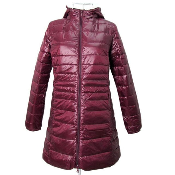 BOoDinerinle Ultra Light Down Jacket Women Long Down Coat Ultra Thin Down Jacket Woman Hooded Duck Down Jacket Women Winter Coat