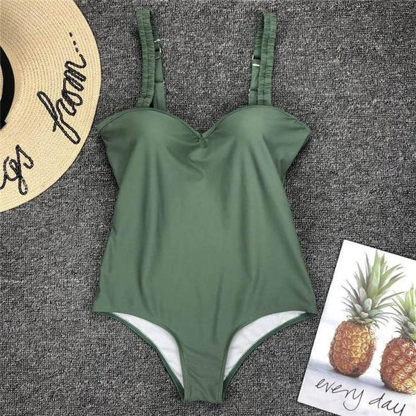 Turmeric Sexy bodysuits one piece Push up sexy bikini 2019 White vintage swimsuit women swimwear underwire Monokini Beach wear