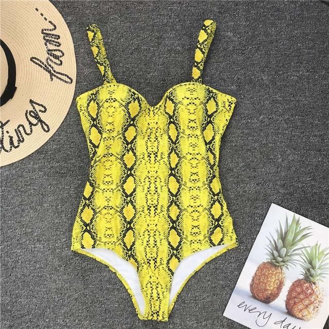 Turmeric Sexy bodysuits one piece Push up sexy bikini 2019 White vintage swimsuit women swimwear underwire Monokini Beach wear