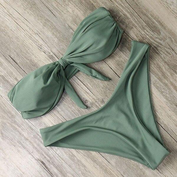 RXRXCOCO Bandeau Swimsuit Women Sexy Bikini 2019 Push Up Bikini Set Brazilian Swimwear Female Bathing Suit Thong Swimming Suit