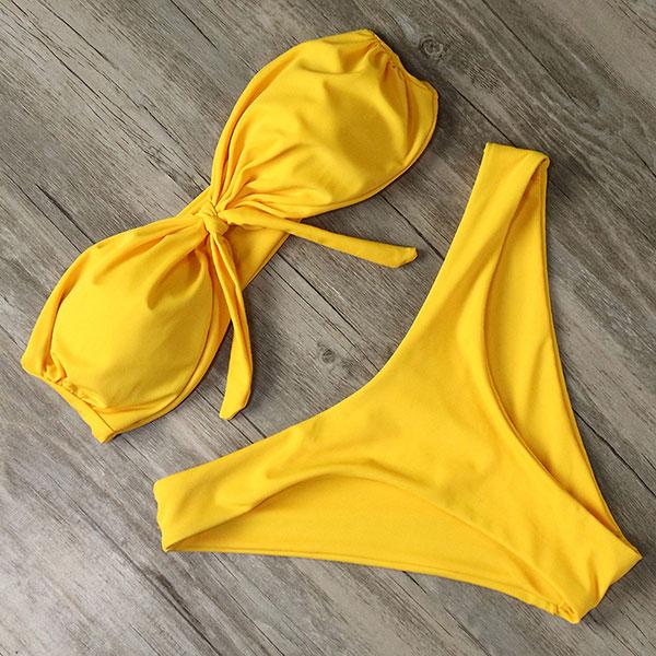 RXRXCOCO Bandeau Swimsuit Women Sexy Bikini 2019 Push Up Bikini Set Brazilian Swimwear Female Bathing Suit Thong Swimming Suit