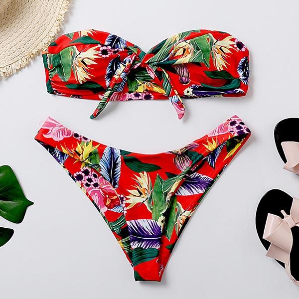 RXRXCOCO Bandeau Swimsuit Women Sexy Bikini 2019 Push Up Bikini Set Brazilian Swimwear Female Bathing Suit Thong Swimming Suit