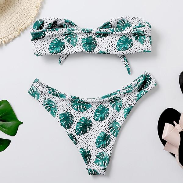 RXRXCOCO Bandeau Swimsuit Women Sexy Bikini 2019 Push Up Bikini Set Brazilian Swimwear Female Bathing Suit Thong Swimming Suit