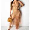 2019 summer Crochet hollow out tassel Beach Cover up dress sexy women bikini swimsuit Cover ups bathing suit Cover up Robe Plage