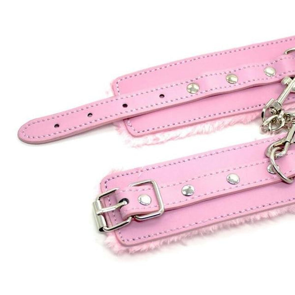 Sexy Adjustable PU Leather Plush Handcuff Ankle Cuff Restraints Bondage Sex Toy Restraints Sex Bondage Exotic Accessories