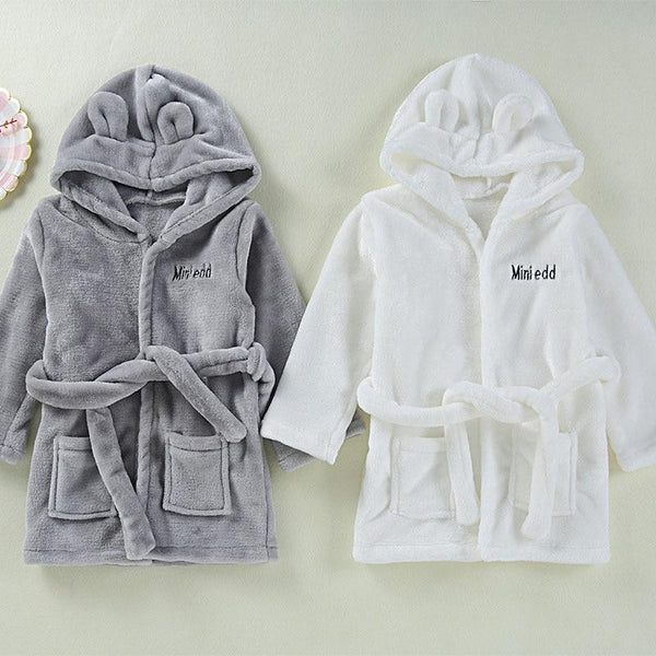 Baby Girls Boys Robes Children Bathrobe Hooded Cap Soft Velvet Robe Pajama Kids Coral Warm Clothes Baby Lovely Home Clothes