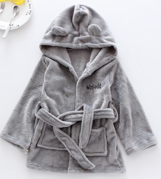 Baby Girls Boys Robes Children Bathrobe Hooded Cap Soft Velvet Robe Pajama Kids Coral Warm Clothes Baby Lovely Home Clothes