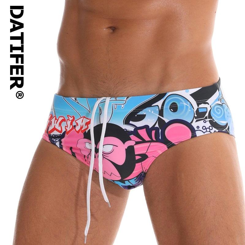 Datifer Men Swimwear Size XXL Sexy Low Boxers Men's Swim Brief Sportive Beachwear Shorts Sunga Man 2019 Swimsuit Bain YK02B