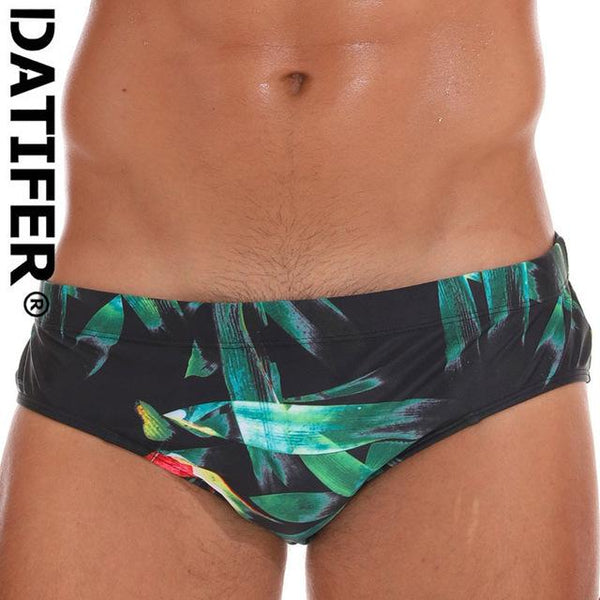 Datifer Men Swimwear Size XXL Sexy Low Boxers Men's Swim Brief Sportive Beachwear Shorts Sunga Man 2019 Swimsuit Bain YK02B