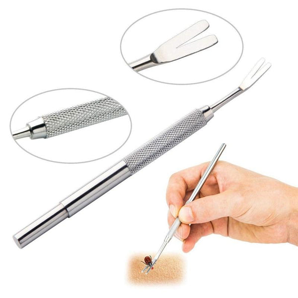 Pet Dog Flea Remover Tick Removal Tool Stainless Steel Double Head Fork Tweezers Clip Dogs Cat Puppy Supplies