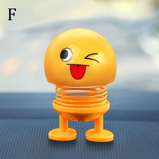 Shaking Head Toys Car Ornaments Bobblehead Nod Dolls Cute Cartoon Funny Emoji Wobble Head Robot Lovely Car Dashboard Decor Auto