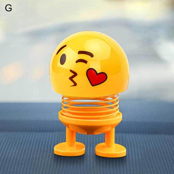 Shaking Head Toys Car Ornaments Bobblehead Nod Dolls Cute Cartoon Funny Emoji Wobble Head Robot Lovely Car Dashboard Decor Auto