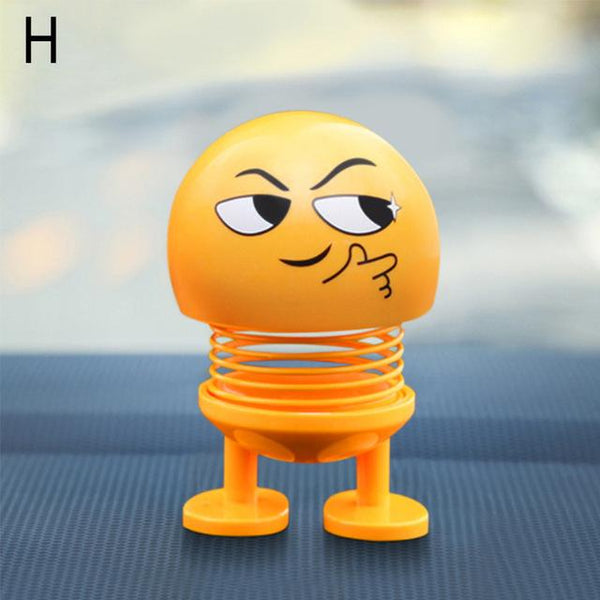 Shaking Head Toys Car Ornaments Bobblehead Nod Dolls Cute Cartoon Funny Emoji Wobble Head Robot Lovely Car Dashboard Decor Auto