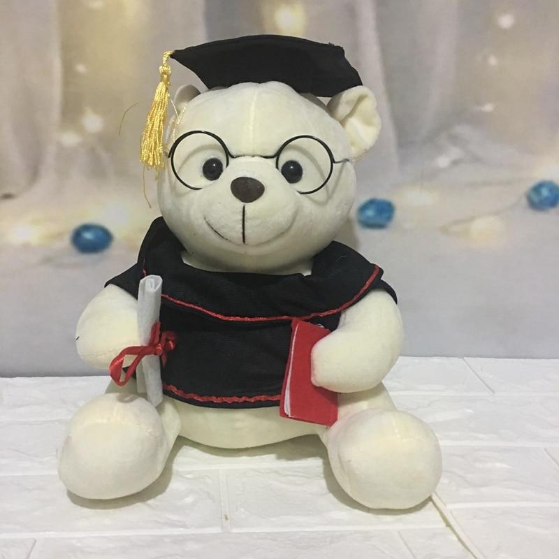 1pc 18cm/23cm Dr. Bear Plush Toy Stuffed Teddy Bear Animal Toys for Kids Funny Graduation Gift for Children Home Decor