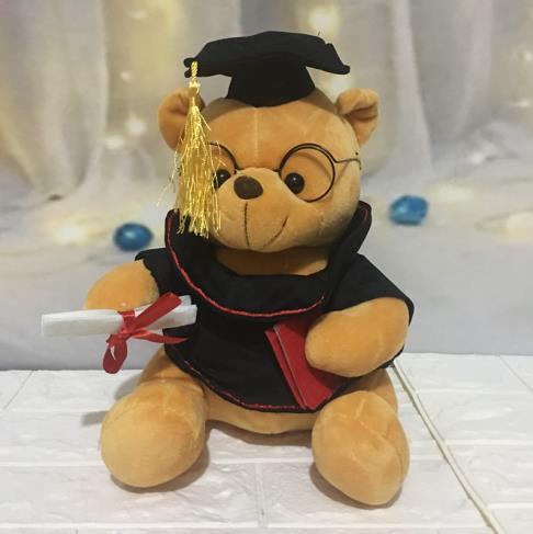 1pc 18cm/23cm Dr. Bear Plush Toy Stuffed Teddy Bear Animal Toys for Kids Funny Graduation Gift for Children Home Decor