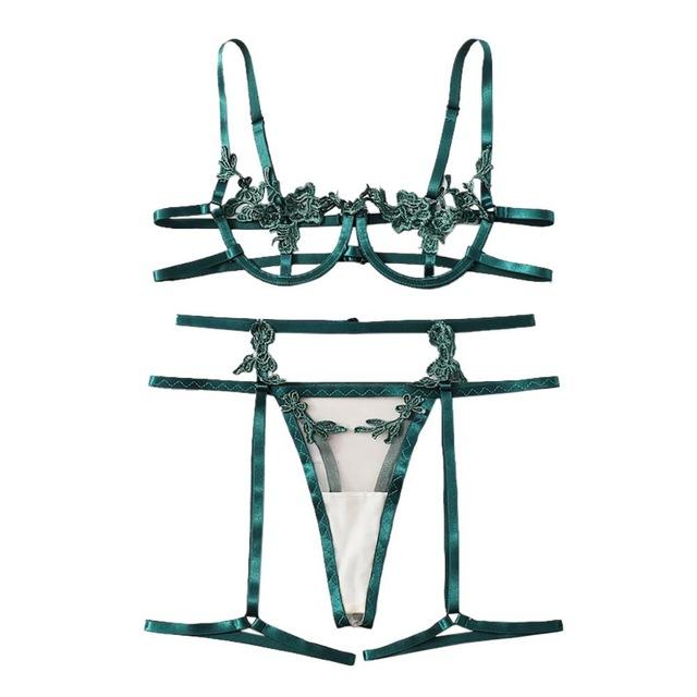 Porno Sexy Lingerie Women Sexy Underwear Lenceria mujer Erotic Langerie Open Bust Transparent Babydoll Lace Bra and Panty Set