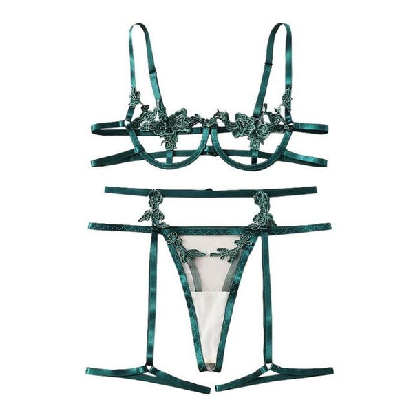 Porno Sexy Lingerie Women Sexy Underwear Lenceria mujer Erotic Langerie Open Bust Transparent Babydoll Lace Bra and Panty Set