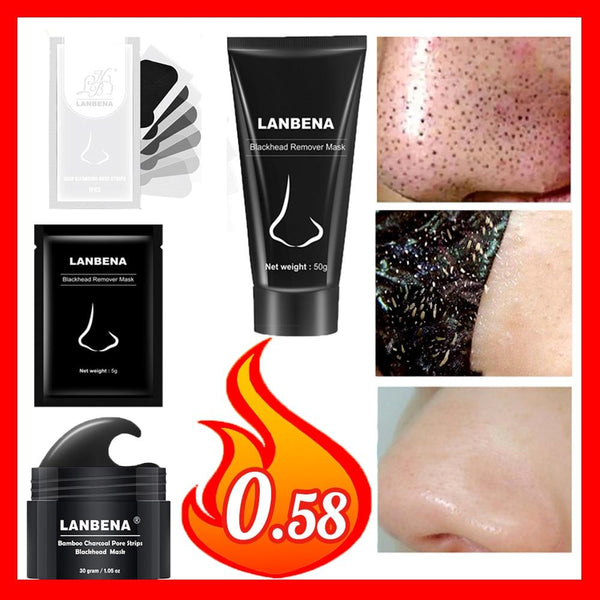 LANBENA Facial Masks Blackhead Remove Nose Mask Shrink pores Peeling Acne Treatment Black Deep Cleansing Moisturizing Skin Care