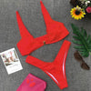 2019 Women Solid Bikini Set Sexy Push Up Swimsuit Push Up Brazilian Bathing Suit Front Hasp Female Biquini Thong Swimwear