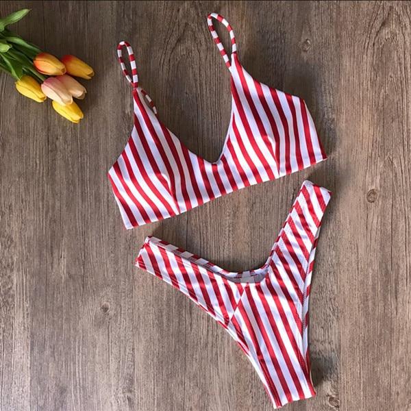 New 2019 Thong bikini swimwear Sexy Zebra black and white stripes Print Split swimsuit Europe swimming suit for women Bikinis