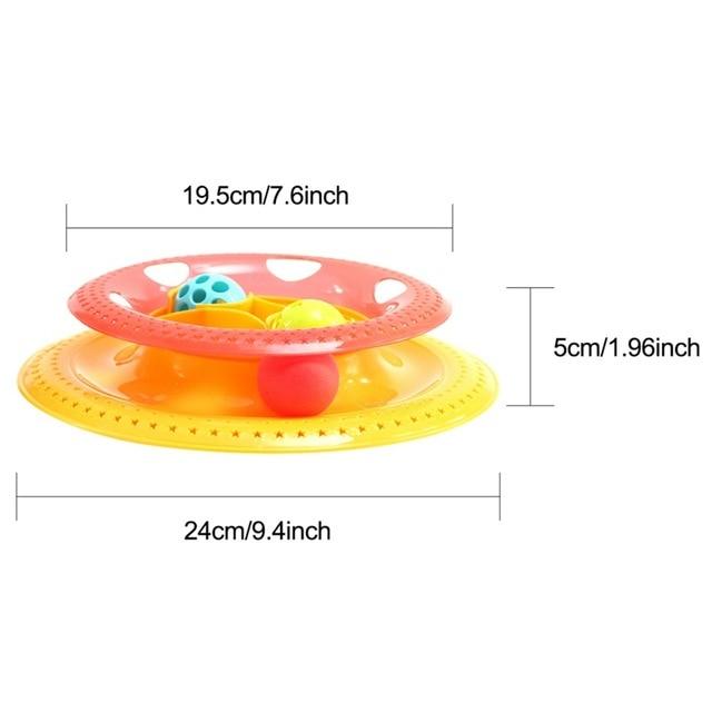 Tower of Tracks Ball and Track Interactive Toy for Cats, Fun Cat Game Intelligence Triple Play Disc Cat For Toy Balls