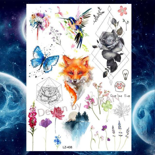 Roses Waterproof Temporary Tattoo Stickers Women Dating Makeup Back Art Tattoo Paste 21x15CM Large Body Arm Chest Tatoo Wall