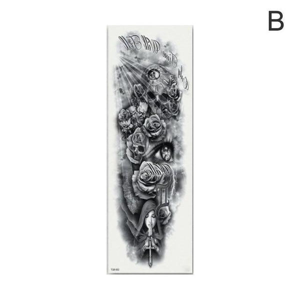 Arm Sleeve Tattoo Sketch Lion Tiger Waterproof Temporary Tattoo Sticker Wild Fierce Animal Men Full Bird Totem Tattoo 48cmx17cm