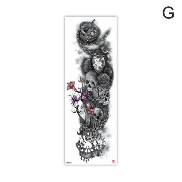 Arm Sleeve Tattoo Sketch Lion Tiger Waterproof Temporary Tattoo Sticker Wild Fierce Animal Men Full Bird Totem Tattoo 48cmx17cm