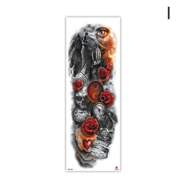 Arm Sleeve Tattoo Sketch Lion Tiger Waterproof Temporary Tattoo Sticker Wild Fierce Animal Men Full Bird Totem Tattoo 48cmx17cm