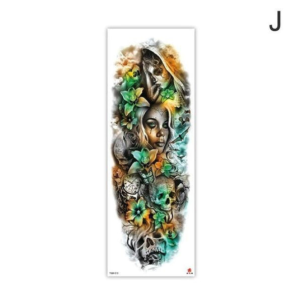 Arm Sleeve Tattoo Sketch Lion Tiger Waterproof Temporary Tattoo Sticker Wild Fierce Animal Men Full Bird Totem Tattoo 48cmx17cm