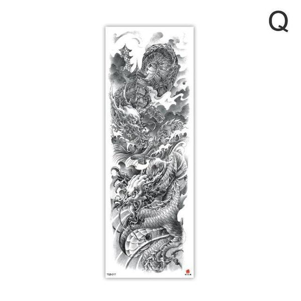 Arm Sleeve Tattoo Sketch Lion Tiger Waterproof Temporary Tattoo Sticker Wild Fierce Animal Men Full Bird Totem Tattoo 48cmx17cm