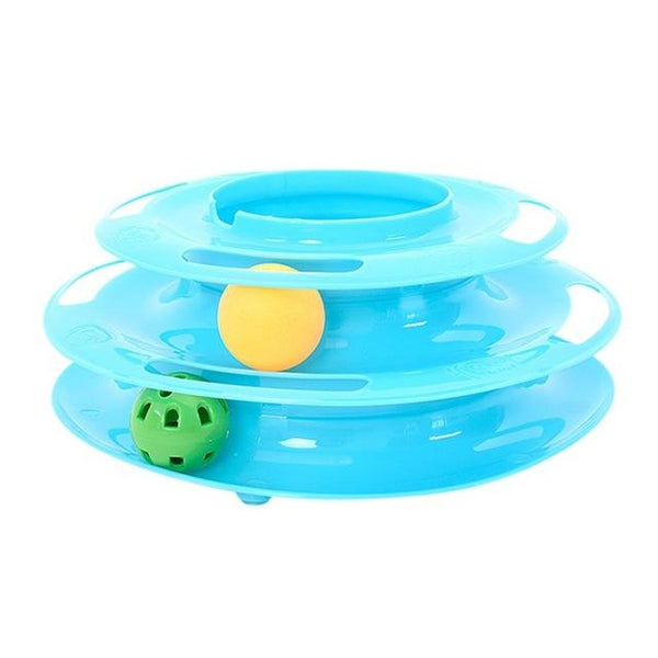 Three Levels pet cat toy Tower Tracks Disc cat Intelligence Amusement triple pay disc cat toys ball Training Amusement plate 201