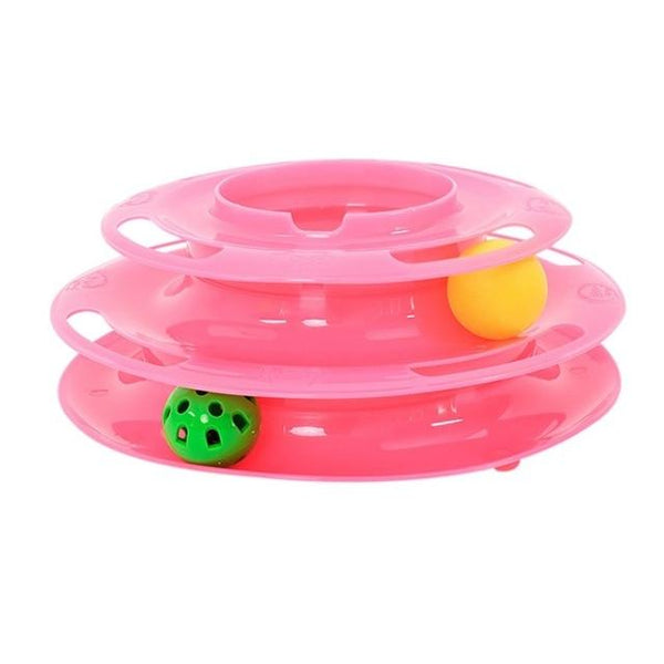 Three Levels pet cat toy Tower Tracks Disc cat Intelligence Amusement triple pay disc cat toys ball Training Amusement plate 201
