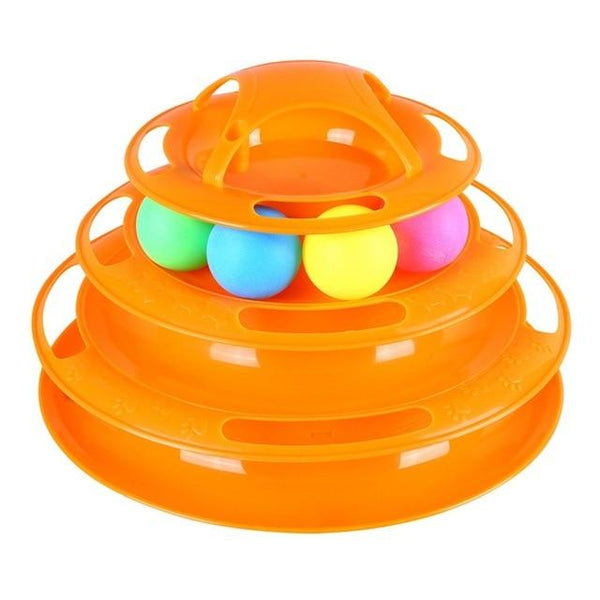 Three Levels pet cat toy Tower Tracks Disc cat Intelligence Amusement triple pay disc cat toys ball Training Amusement plate 201