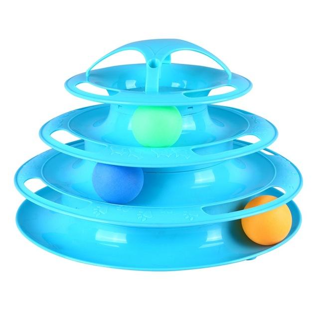 Three Levels pet cat toy Tower Tracks Disc cat Intelligence Amusement triple pay disc cat toys ball Training Amusement plate 201